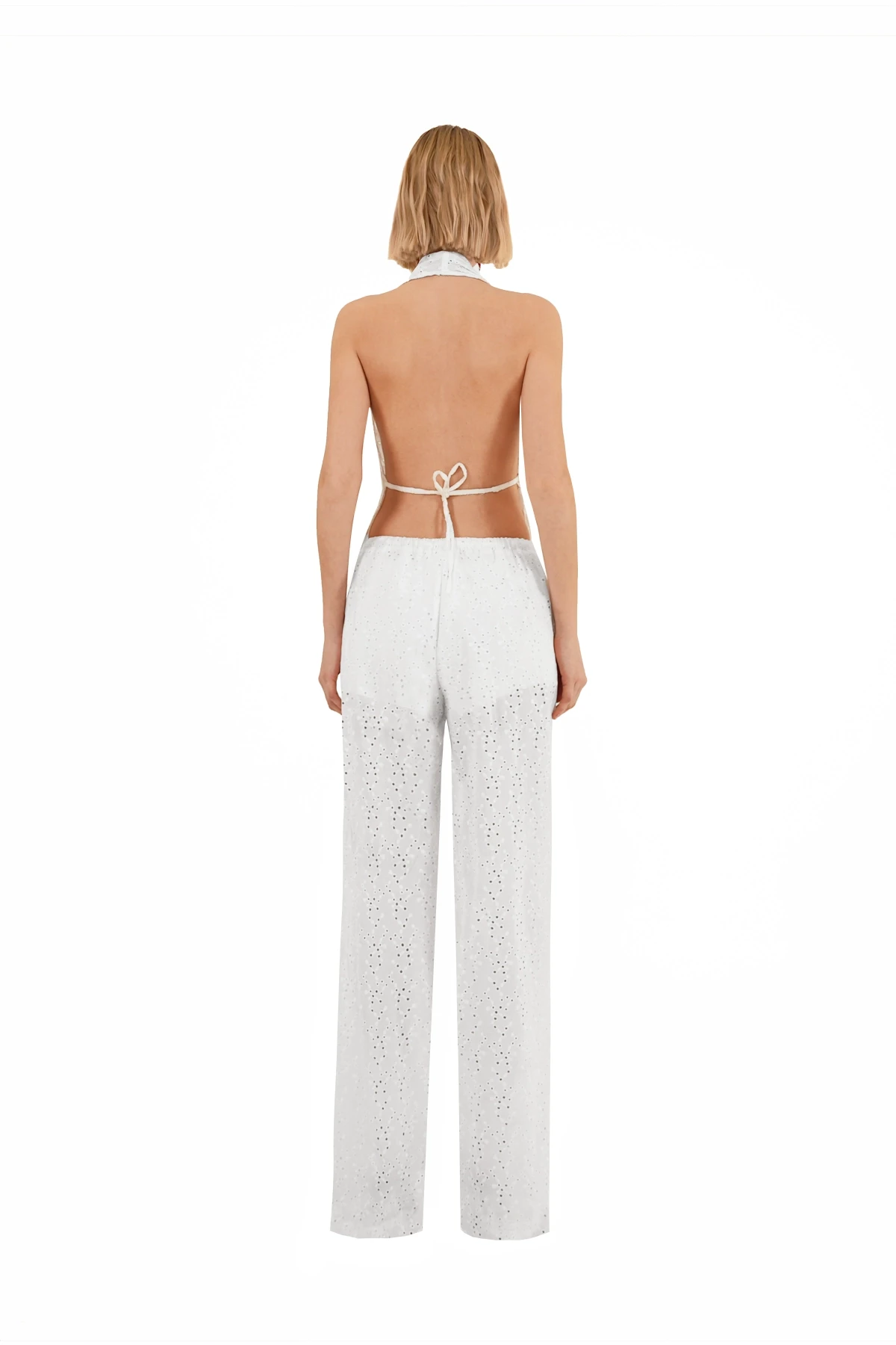 White Broderie Anglaise Trousers