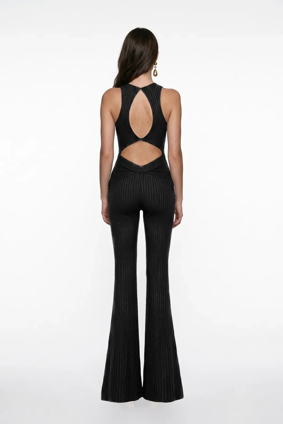 SİYAH SİMLİ CUT-OUT DETAYLI TULUM