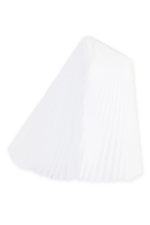 WHITE ONE-SHOULDER PLEATED MINI DRESS