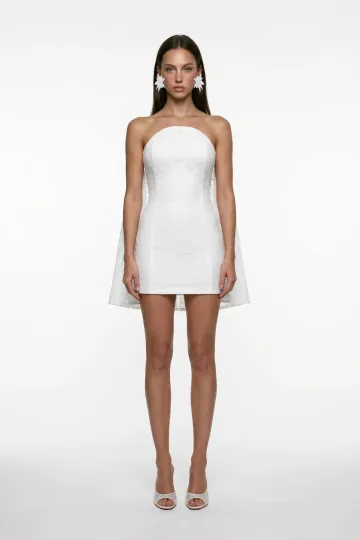 BEYAZ DANTEL KORSELİ MİNİ BODYCON ELBİSE